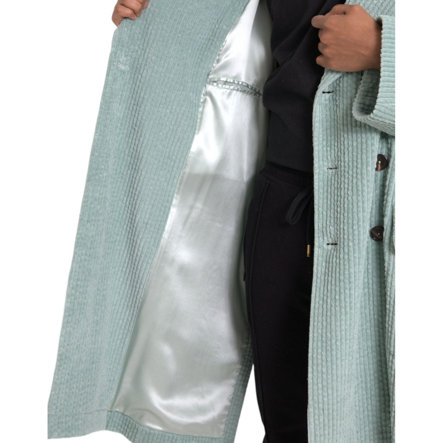 سترة دولتشي آند غابانا زرقاء مزدوجة الصدر من القطن المخملي