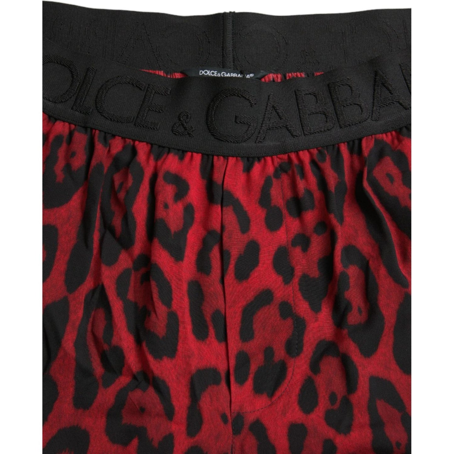 Dolce & Gabbana Red Leopard Print Viscose Bermuda Shorts Dolce & Gabbana