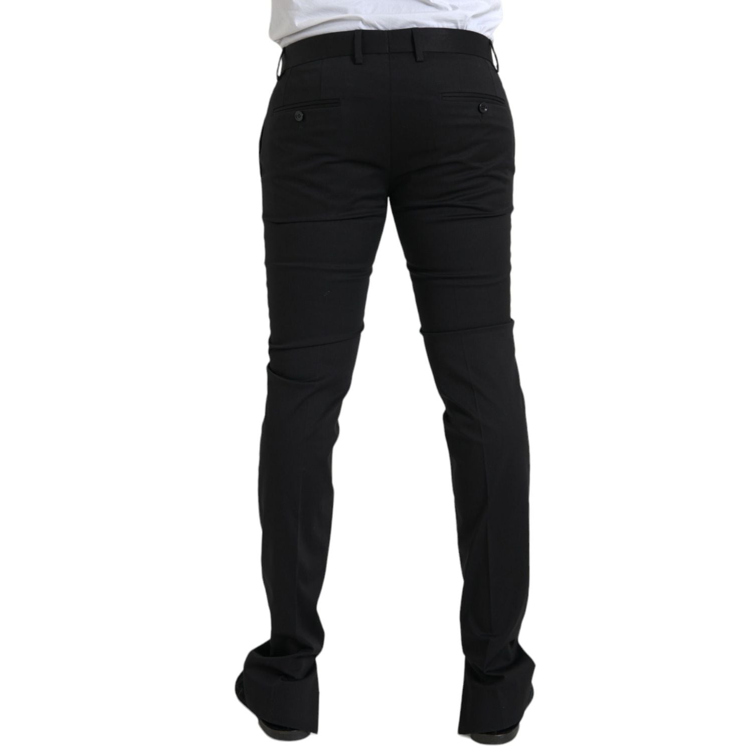 Dolce & Gabbana Black Cotton Stretch Skinny Dress Pants