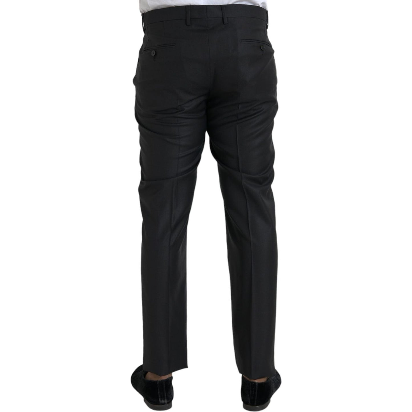 Dolce & Gabbana Black Wool Silk Skinny Dress Pants Dolce & Gabbana