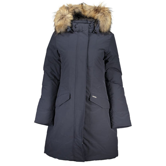 Woolrich Blue Cotton Jackets & Coat