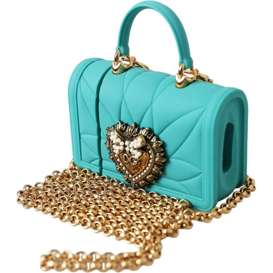 Dolce & Gabbana Turquoise Silicone Devotion Heart Cover Bag Airpods Case Dolce & Gabbana