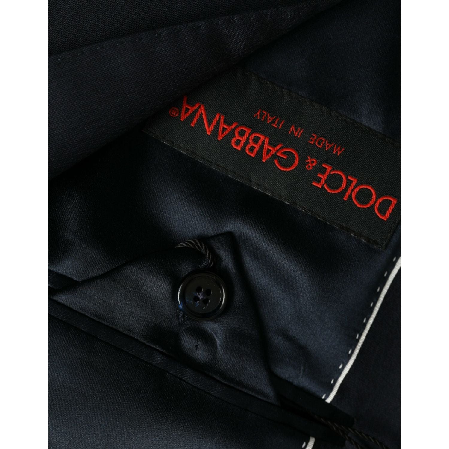 深蓝色羊毛单排扣大衣