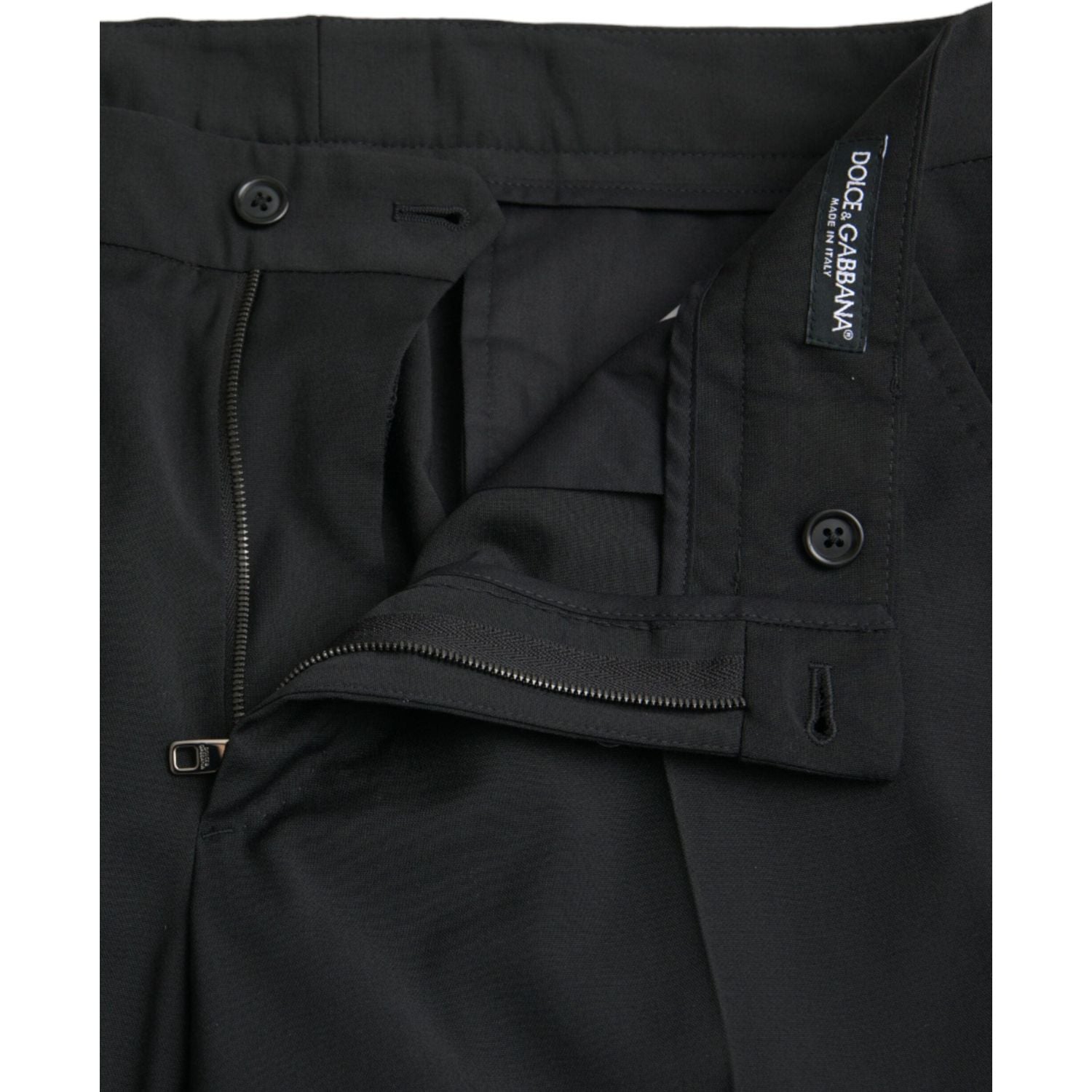 Dolce & Gabbana Black Wool SlimFit Dress Formal Pants