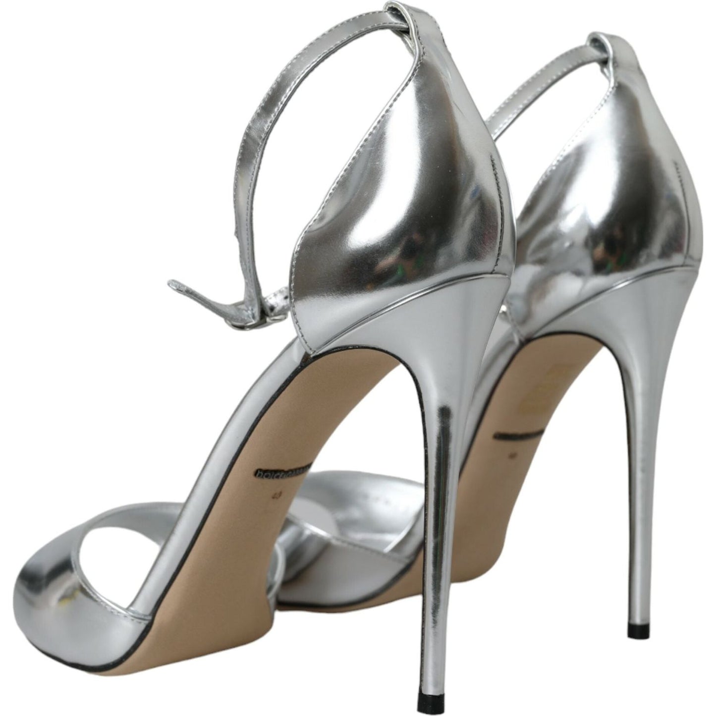 Dolce & Gabbana Silver KEIRA Leather Heels Sandals Shoes Dolce & Gabbana