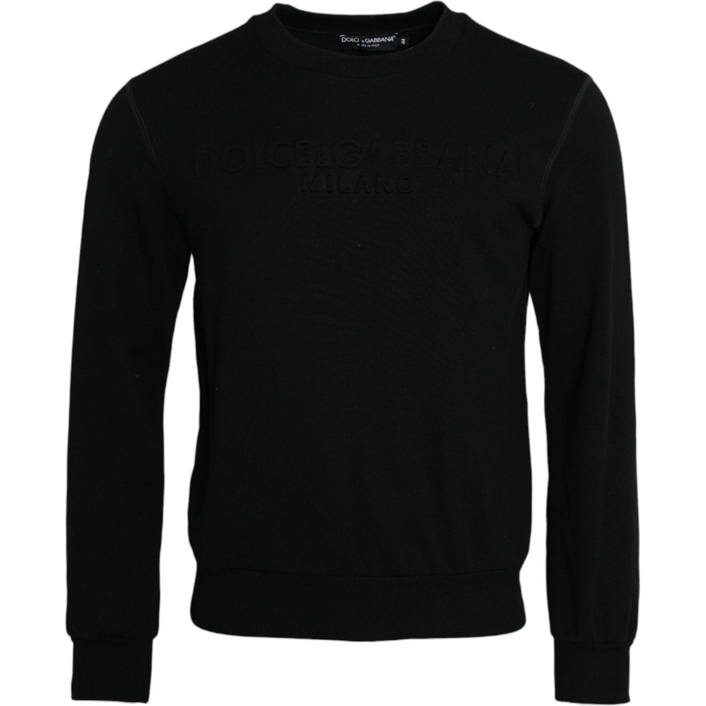 Dolce & Gabbana Black Cotton Long Sleeves Sweatshirt Sweater Dolce & Gabbana