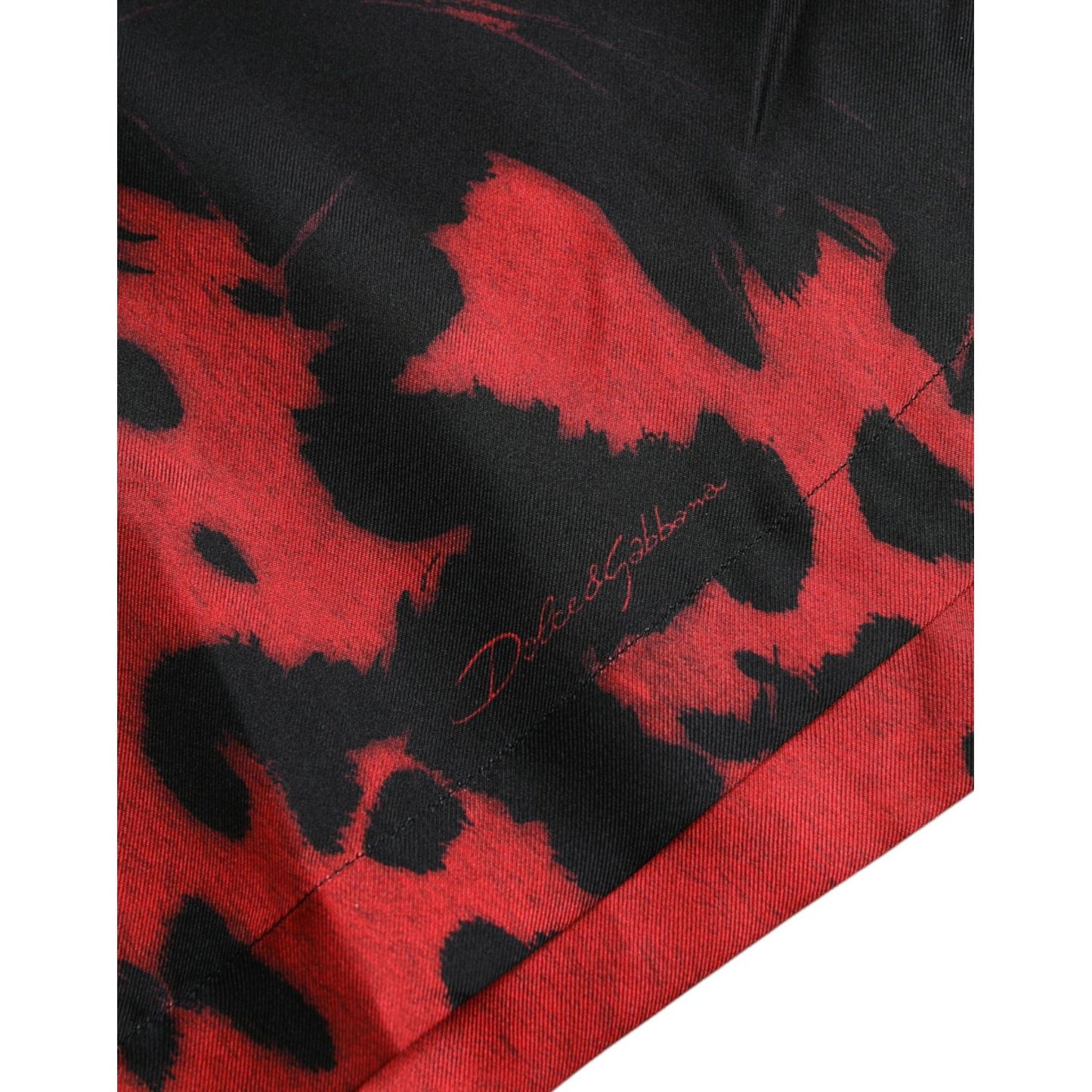 Dolce & Gabbana Red Leopard Silk Button Down Casual Shirt Dolce & Gabbana