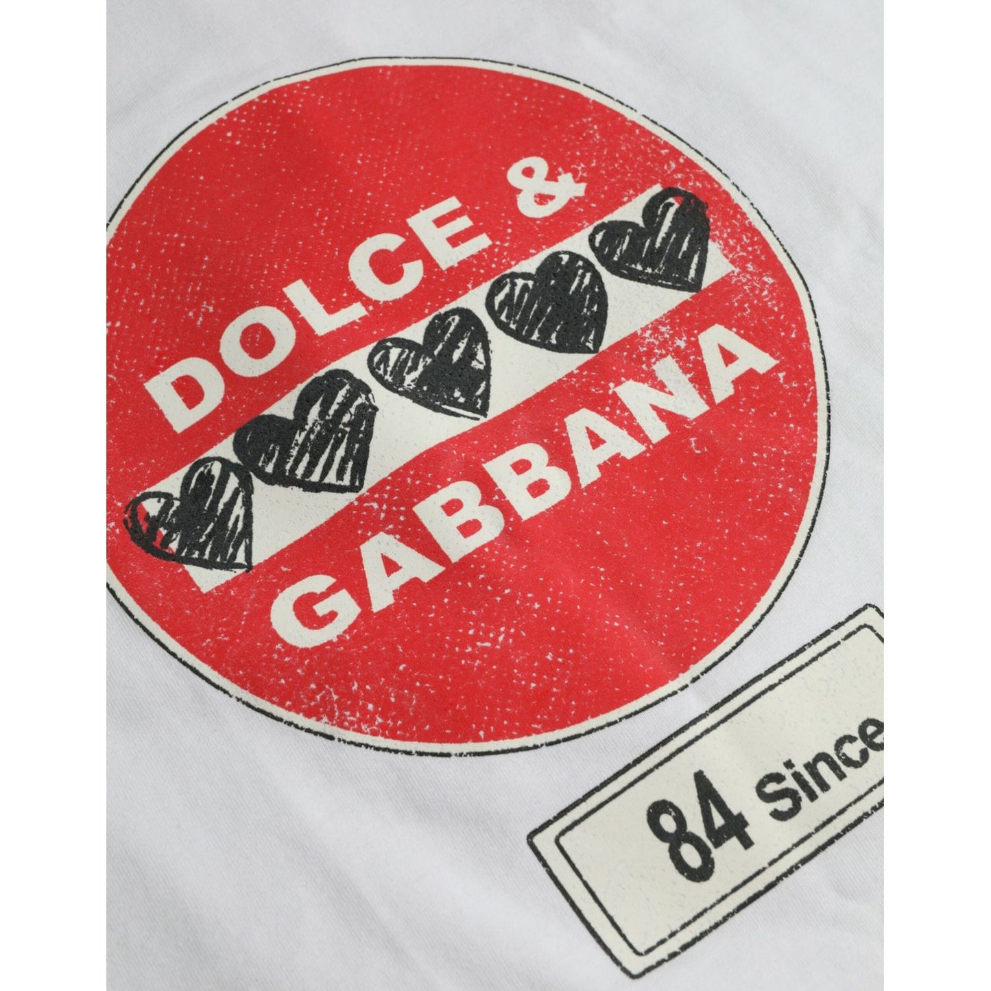 Dolce & Gabbana White Amor Heart Cotton Crewneck Short Sleeve T-shirt Dolce & Gabbana