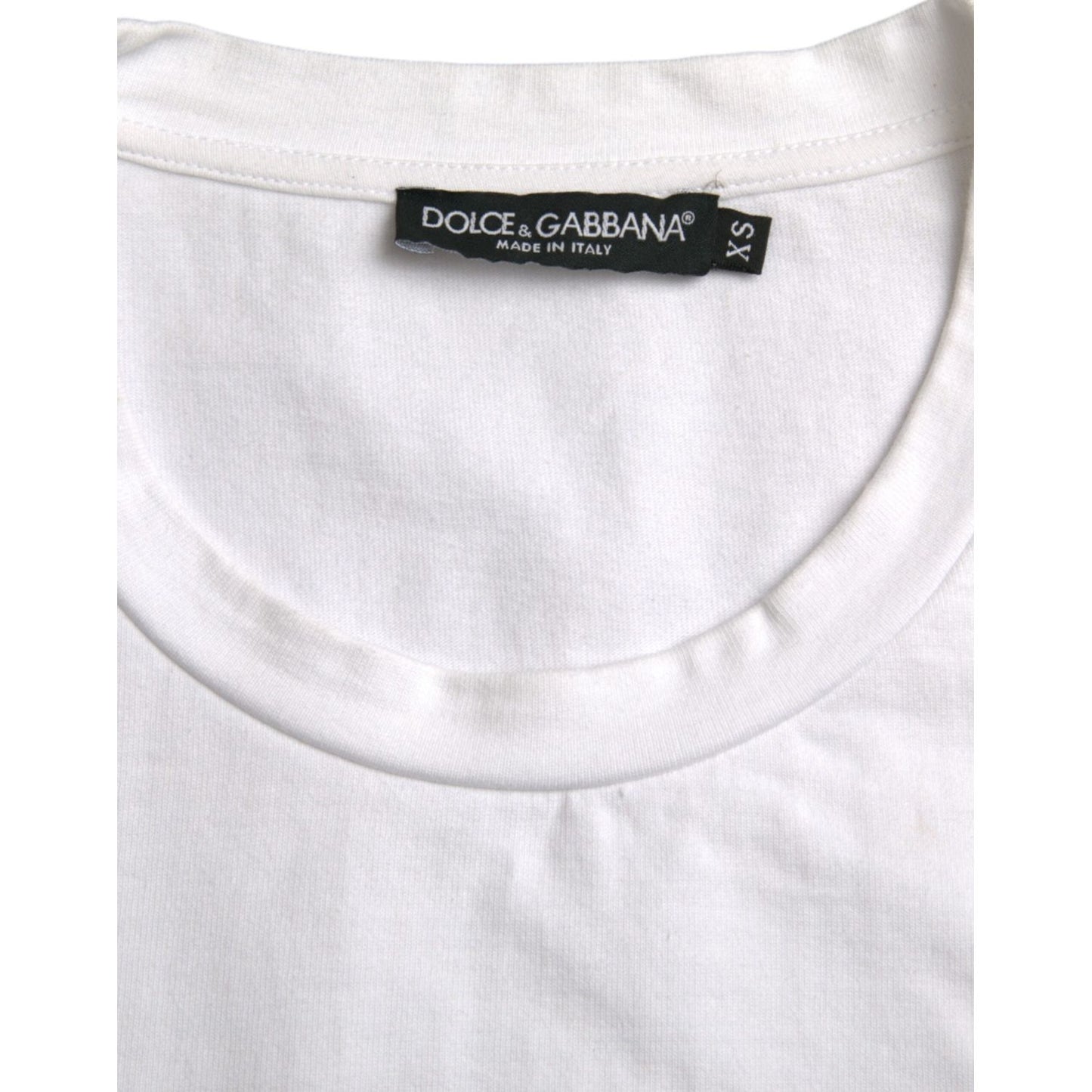 Dolce & Gabbana White Amor Heart Cotton Crewneck Short Sleeve T-shirt Dolce & Gabbana