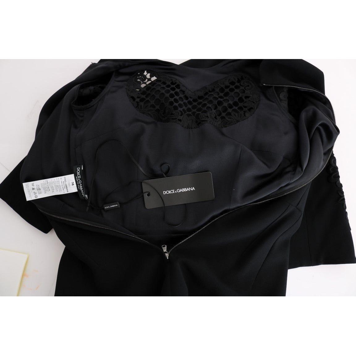 优雅黑色花朵长裙