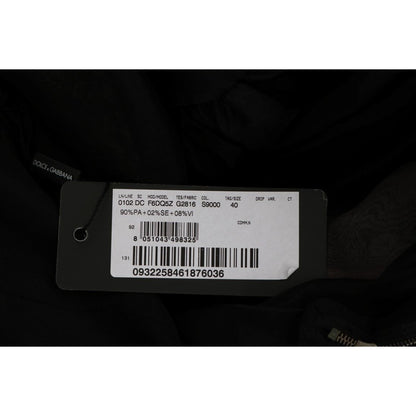 Dolce & Gabbana Black Pink Silk Long Shift Dress