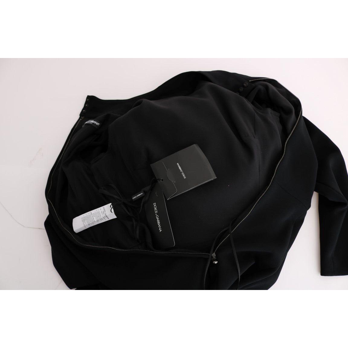 优雅全长黑色紧身礼服