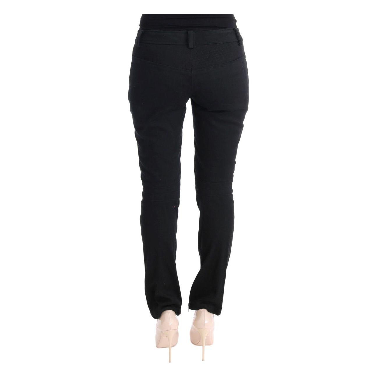 Ermanno Scervino Chic Black Slim Fit Trousers Jeans & Pants Ermanno Scervino