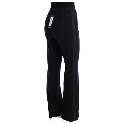 Ermanno Scervino Black Viscose Flare Bootcut Pants