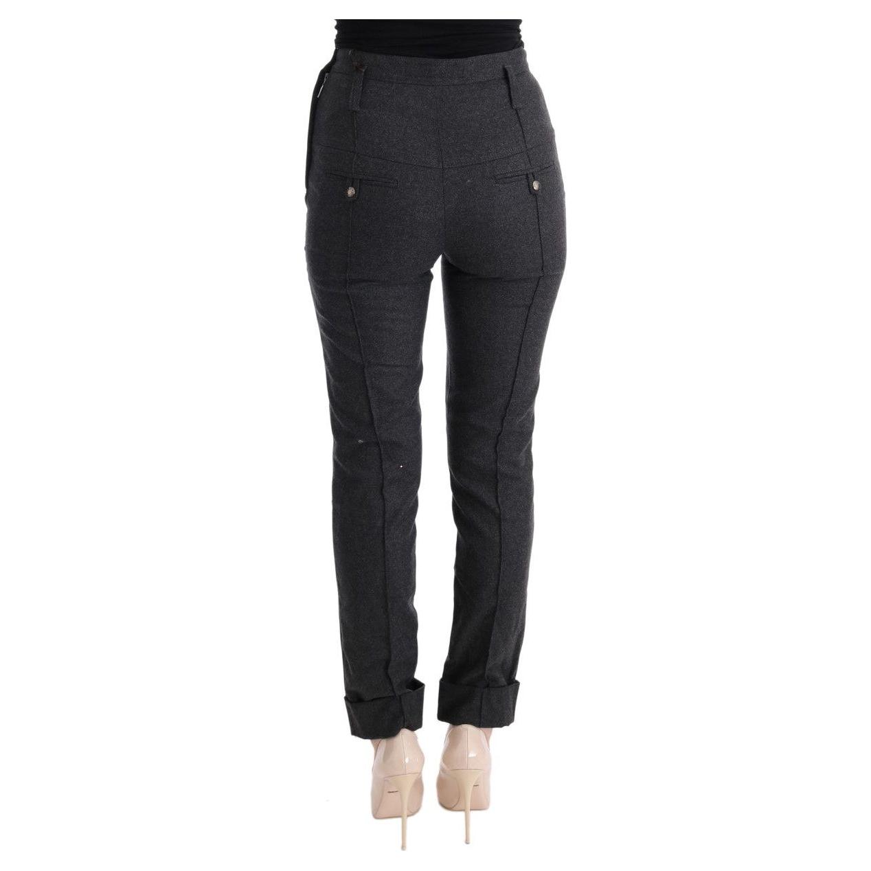 Ermanno Scervino Gray Virgin Wool Skinny Casual Pants