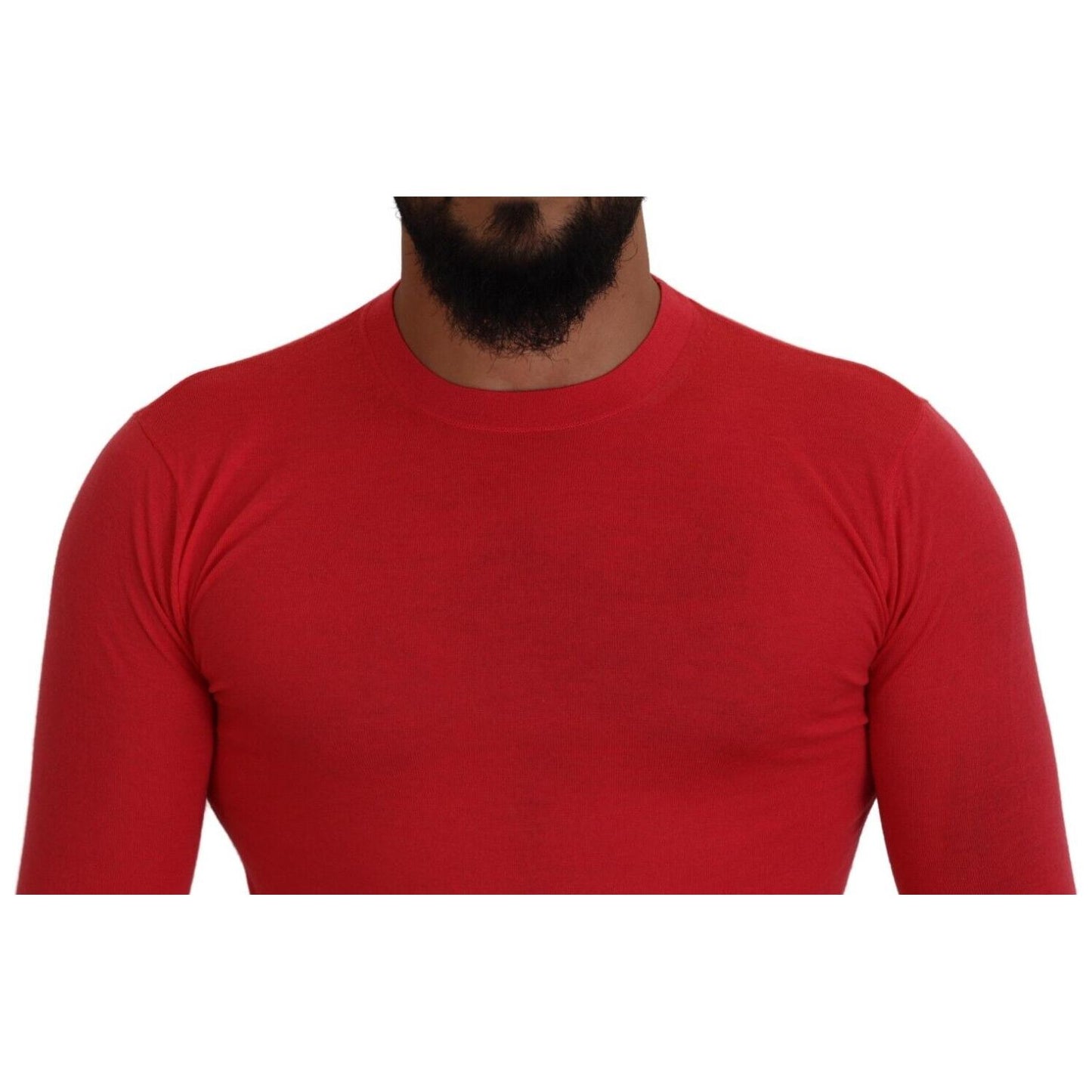 Dsquared² Red Wool Long Sleeves Crewneck Pullover Sweater Dsquared²