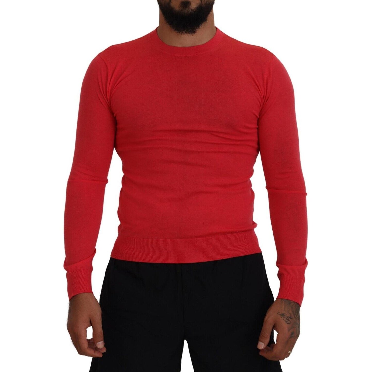 Dsquared² Red Wool Long Sleeves Crewneck Pullover Sweater Dsquared²