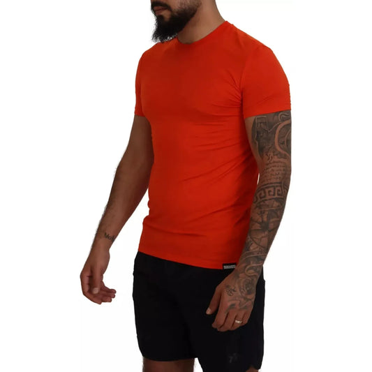 Dsquared² Orange Modal Short Sleeves Crewneck T-shirt Dsquared²