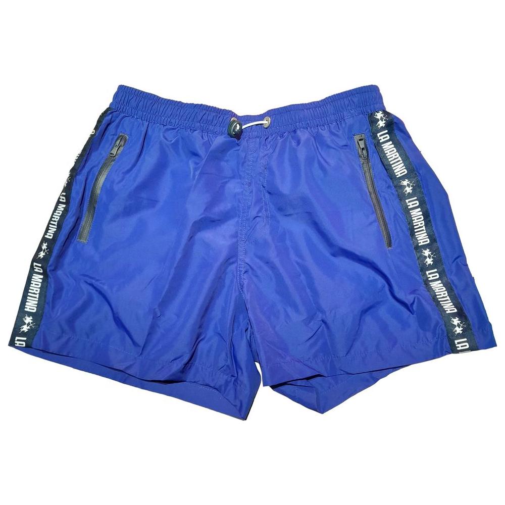 La Martina Chic Blue Striped Men's Swim Shorts La Martina