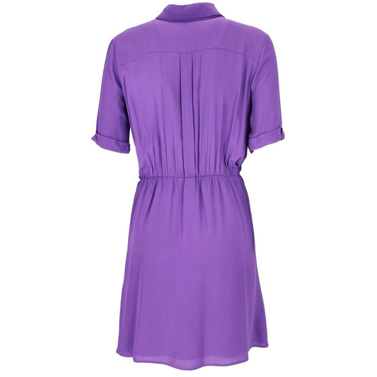 Patrizia Pepe Chic Purple Flared Short Sleeve Shirtdress Patrizia Pepe