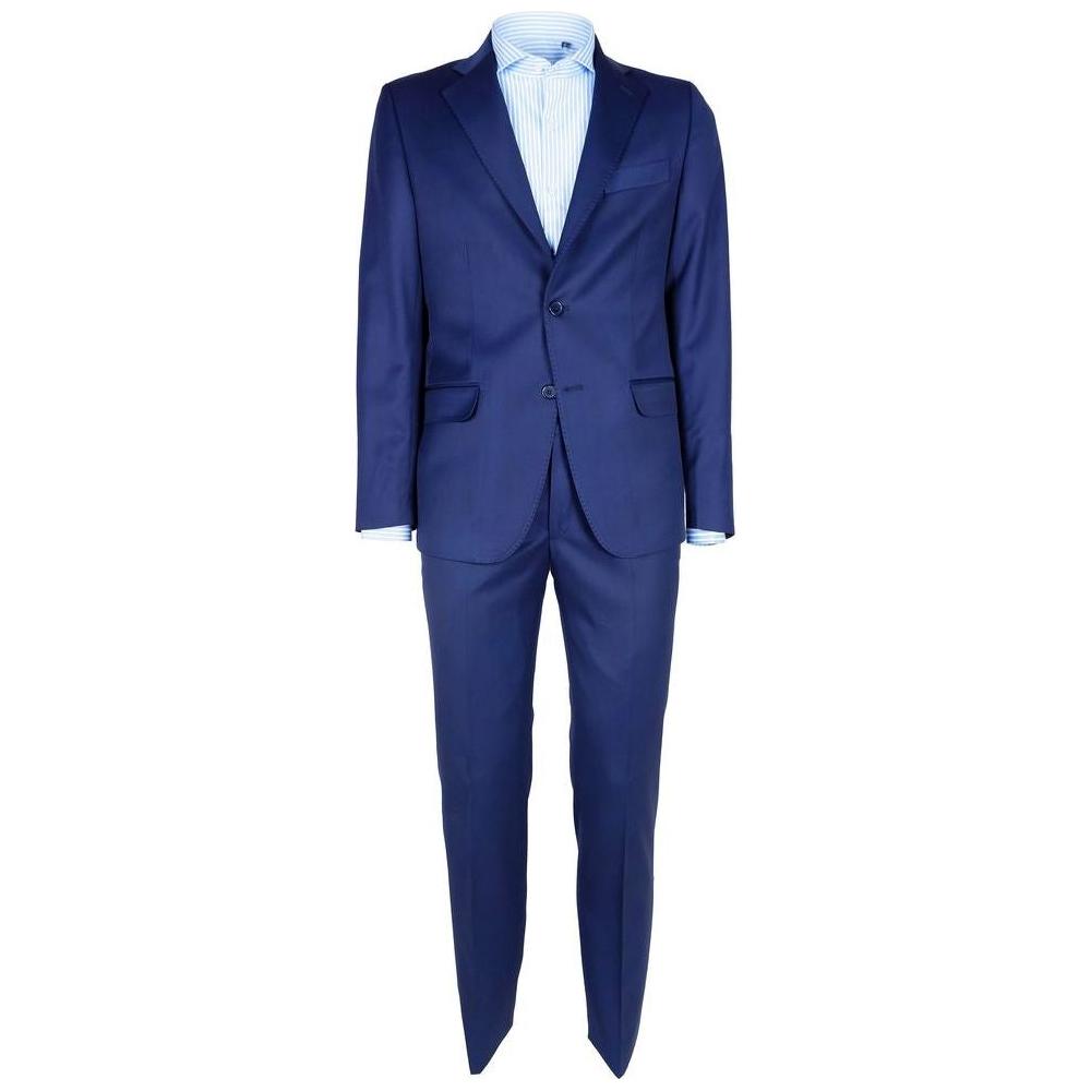 Made in Italy Blue Virgin Wool Men's Suit Made in Italy