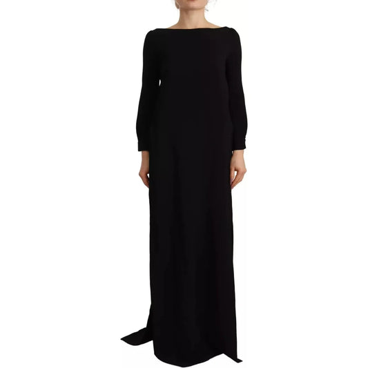 Dsquared² Black Long Sleeves Side Slit Floor Length Dress Dsquared²