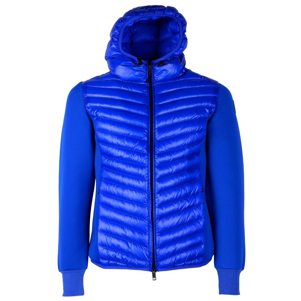 Centogrammi Chic Blue Nylon Down Jacket with Stretch Sleeves Centogrammi