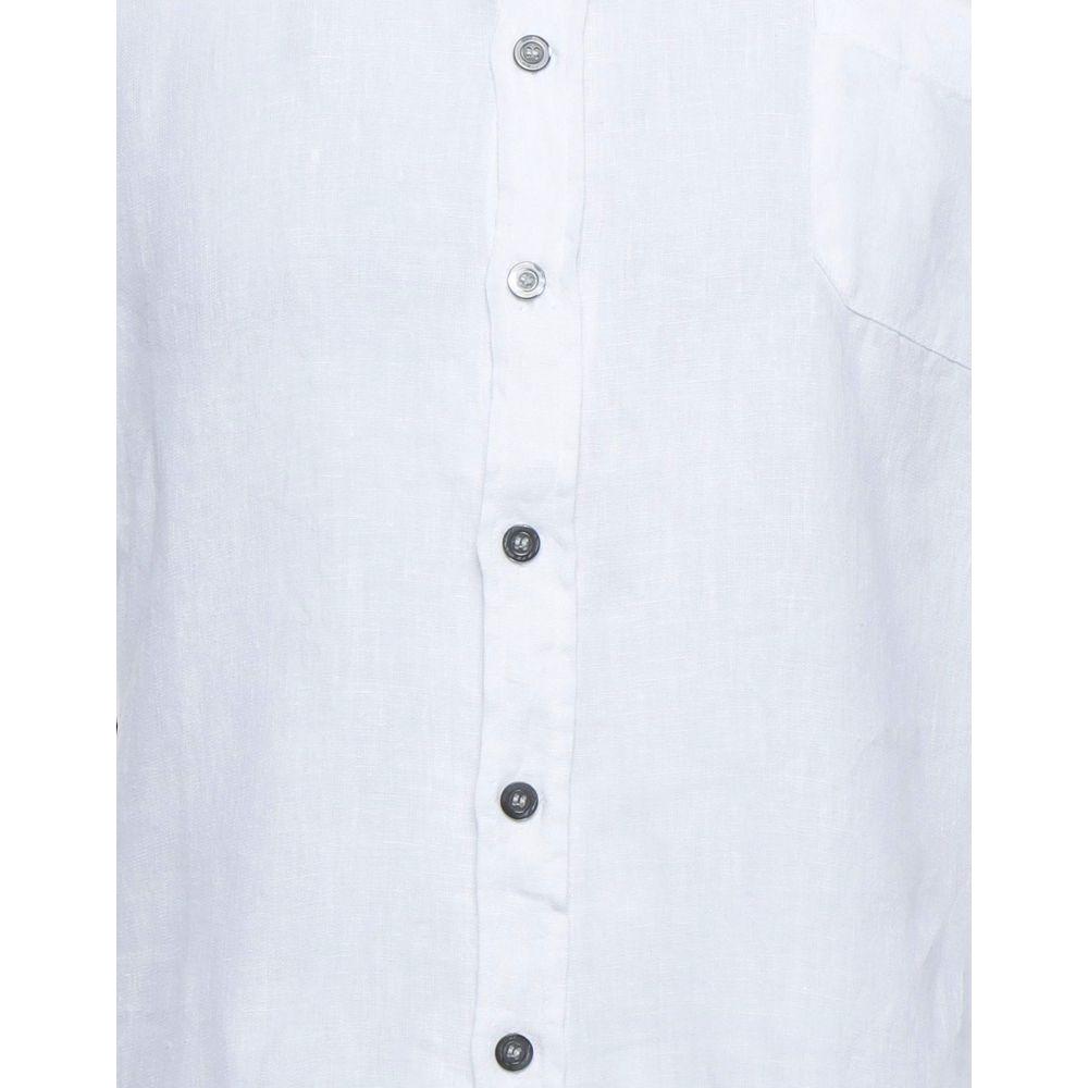 Alpha Studio Elegant White Linen Shirt for Men Alpha Studio