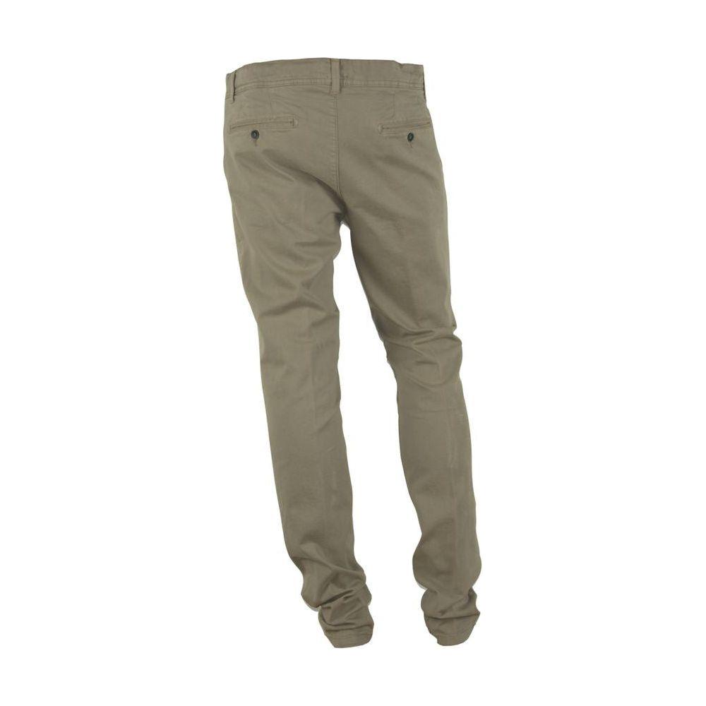 Made in Italy Chic Beige Cotton Blend Winter Pants Made in Italy