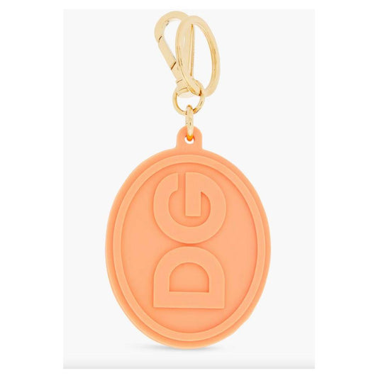 Dolce & Gabbana Elegant Orange Keychain with Gold Hardware Dolce & Gabbana