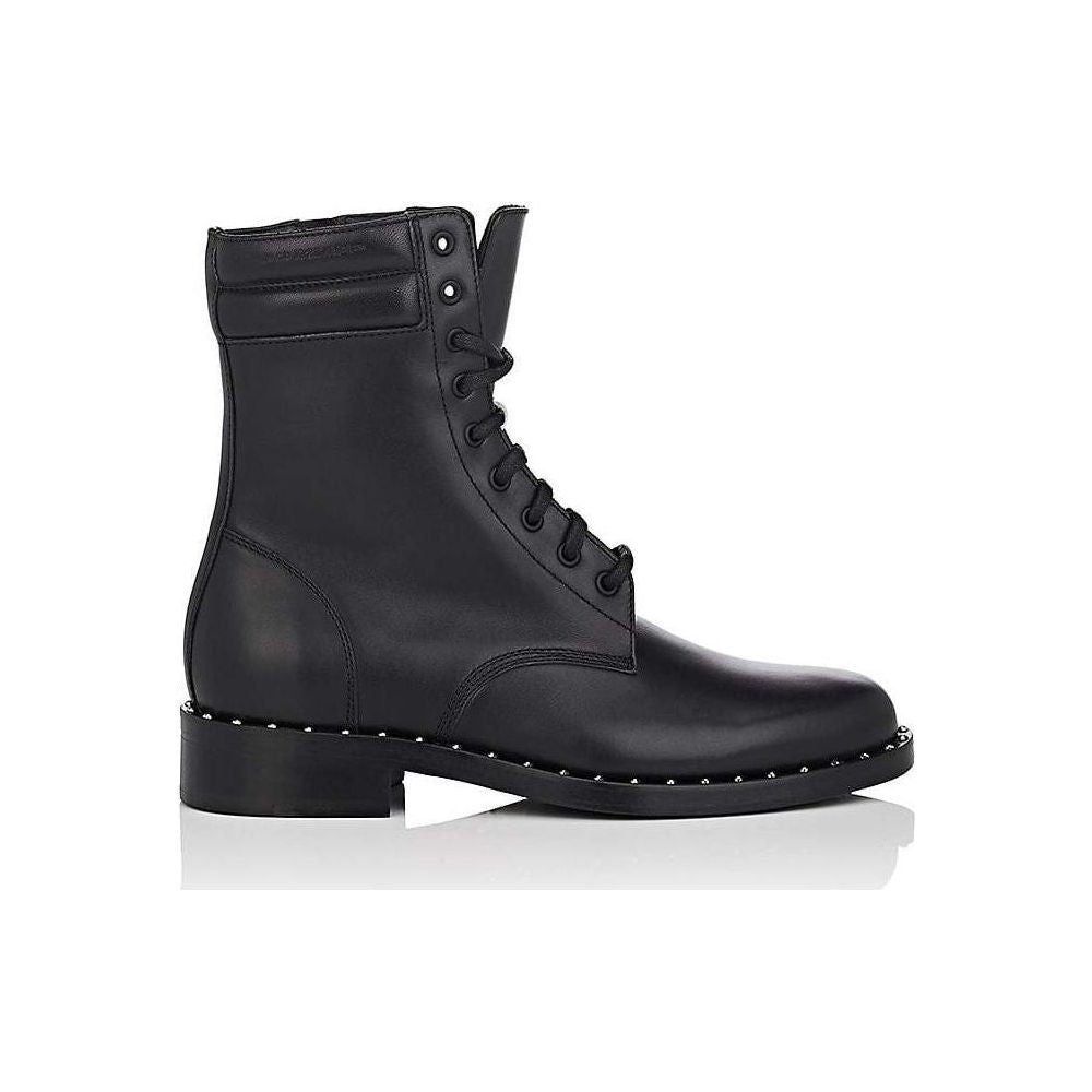 Off-White Studded Calfskin Lace-Up Ankle Boots Off-White