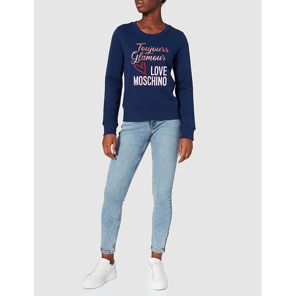 Love Moschino Blue Cotton Women Sweater Love Moschino