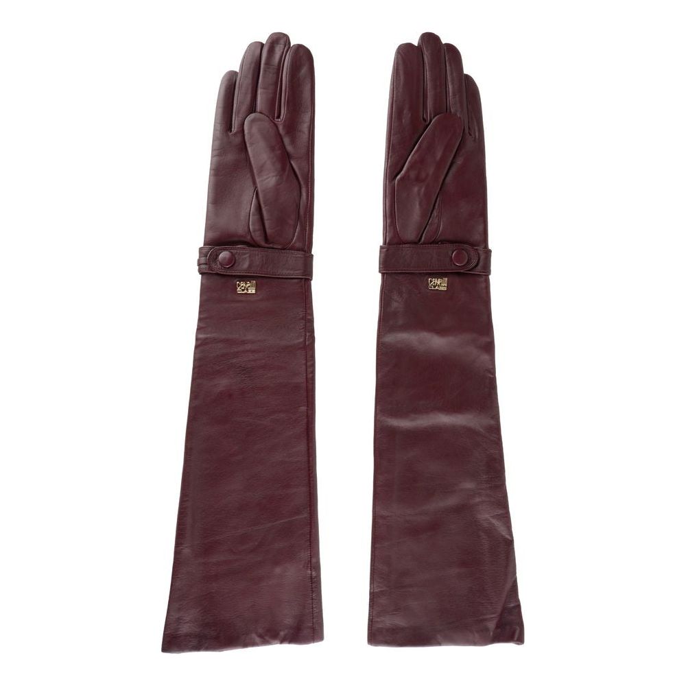 Cavalli Class Elegant Lambskin Leather Gloves In Radiant Pink Cavalli Class