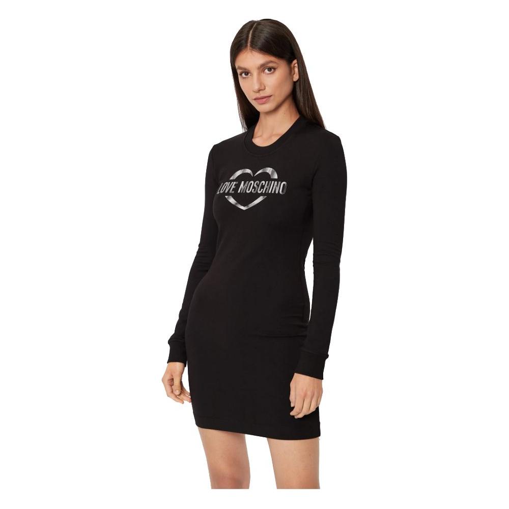 Love Moschino Chic Cotton Blend Logo Dress Love Moschino