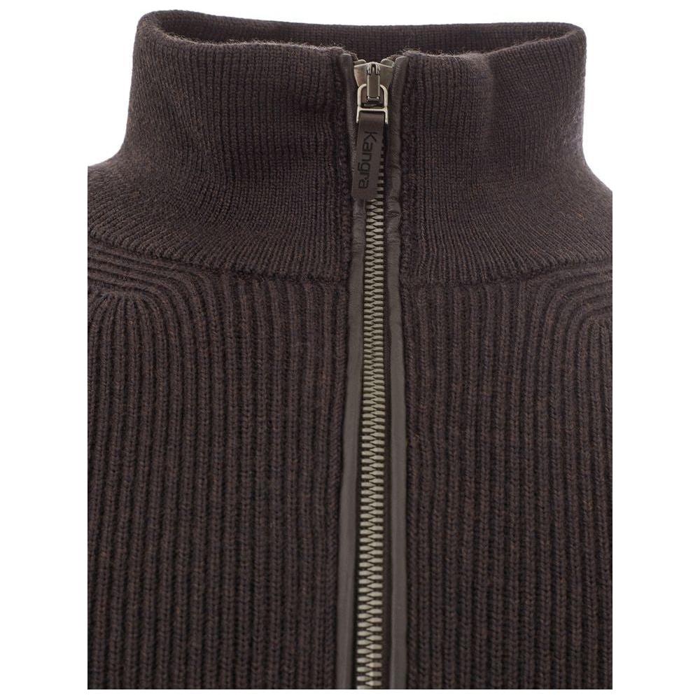 KANGRA Italian Woolen Opulence Sweater in Rich Brown KANGRA