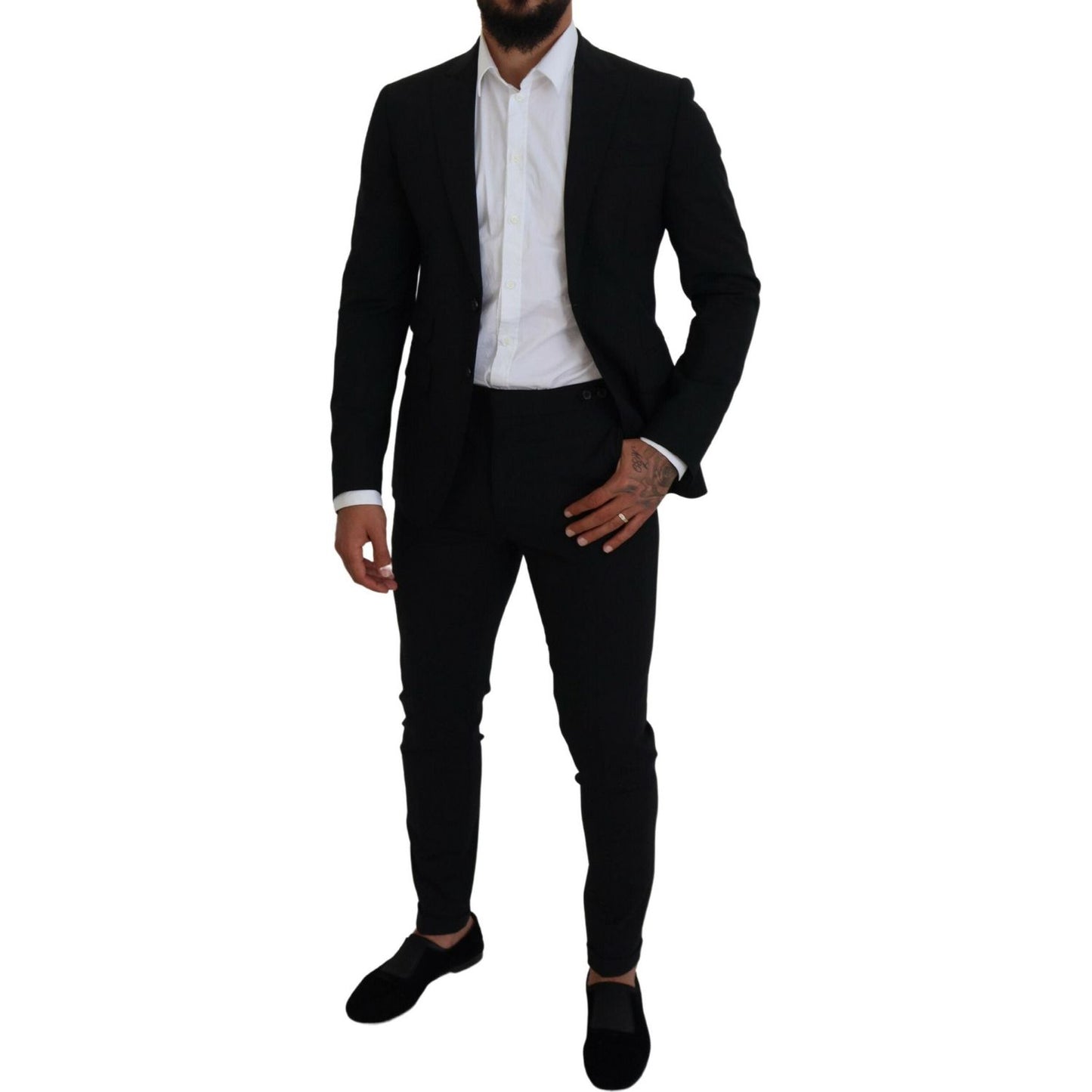 Dsquared² Black Wool Single Breasted 2 Piece LONDON Suit Dsquared²