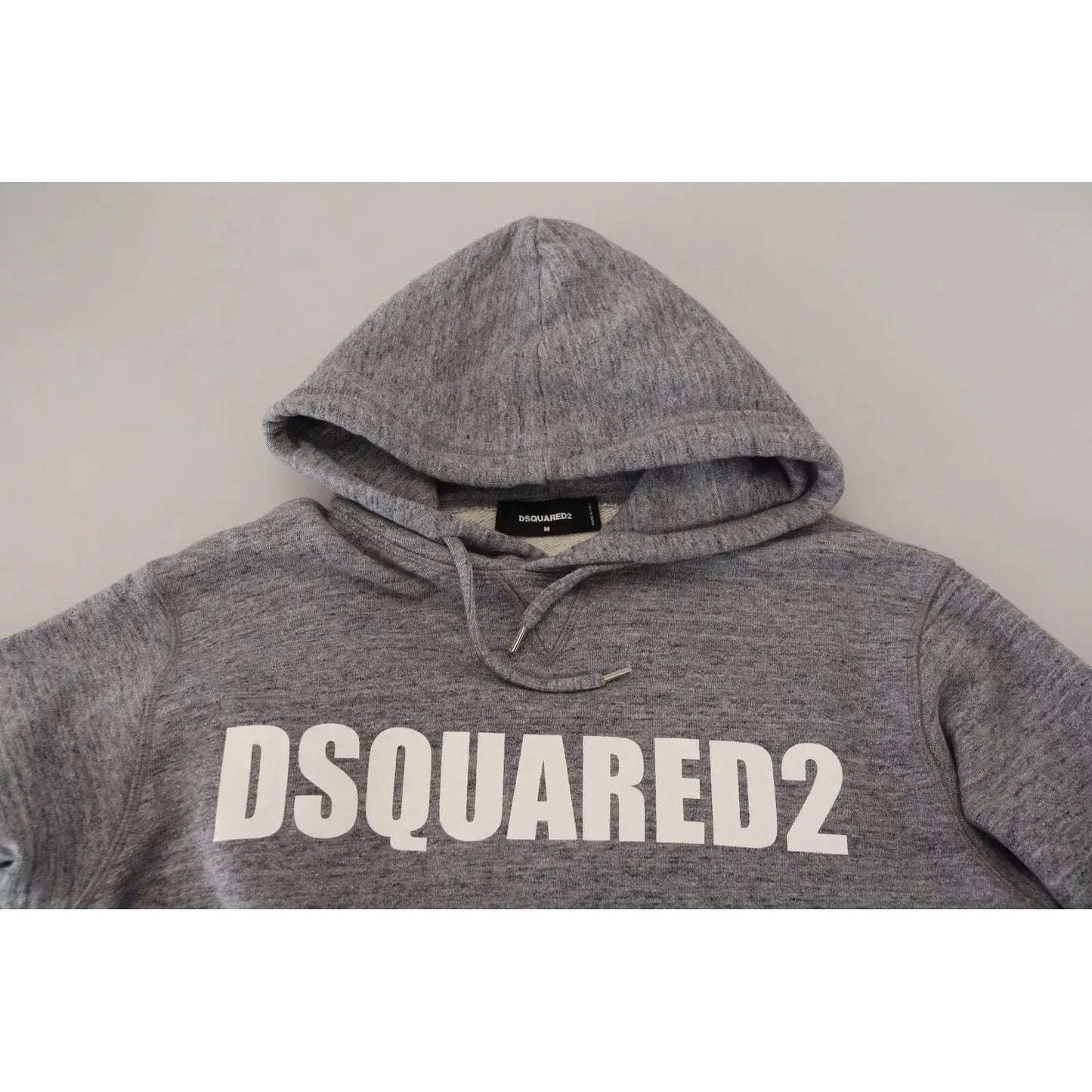 Dsquared² Gray Cotton Hooded Logo Print Men Pullover Sweater Dsquared²