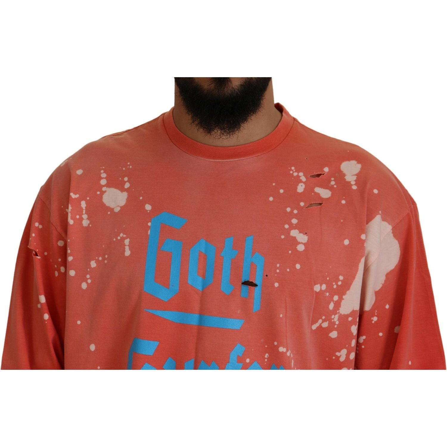 橙色印花长袖套衫