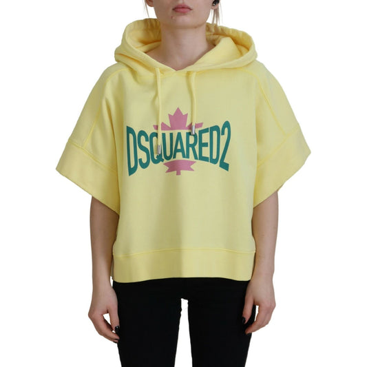 Dsquared² Yellow Logo Print Cotton Hoodie Sweatshirt Sweater Dsquared²