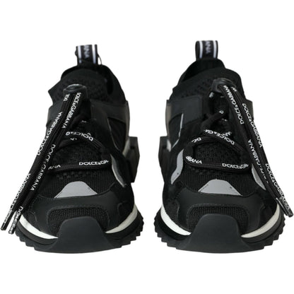 Dolce & Gabbana Black Mesh Sorrento Trekking Sneakers Shoes