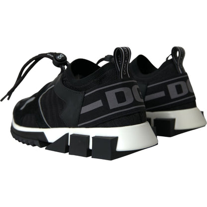 Dolce & Gabbana Black Mesh Sorrento Trekking Sneakers Shoes