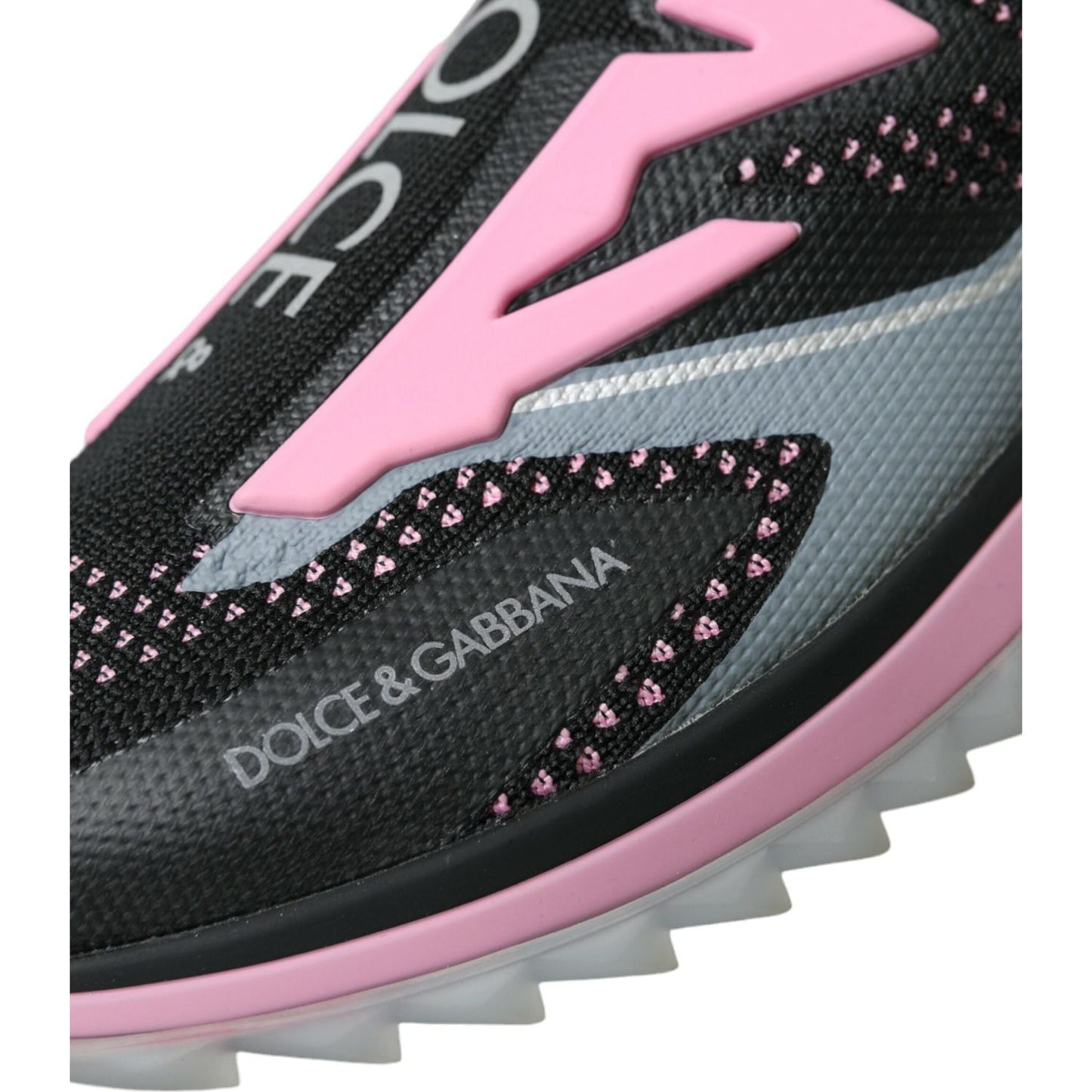 Dolce & Gabbana Black Pink Slip On Sorrento Sneakers Shoes Dolce & Gabbana