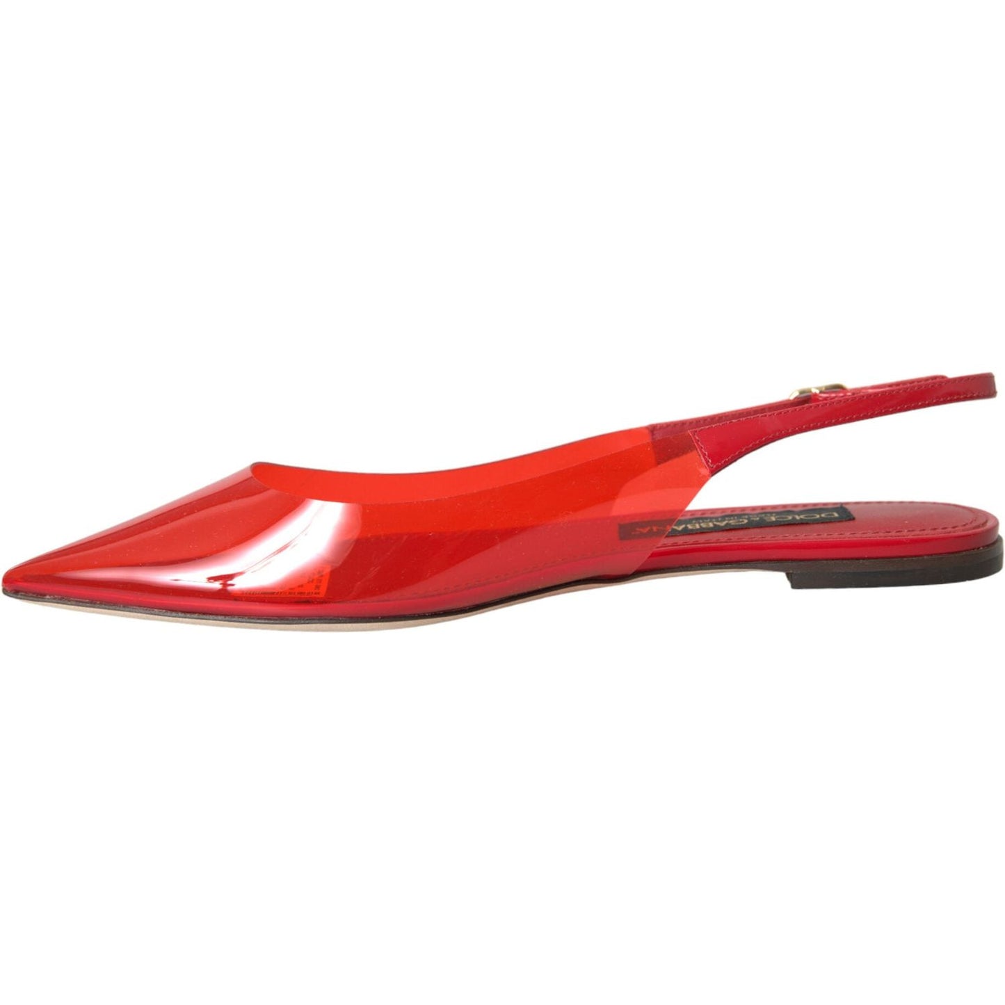 Dolce & Gabbana Red PVC Slingback Clear Flats Sandals Shoes Dolce & Gabbana