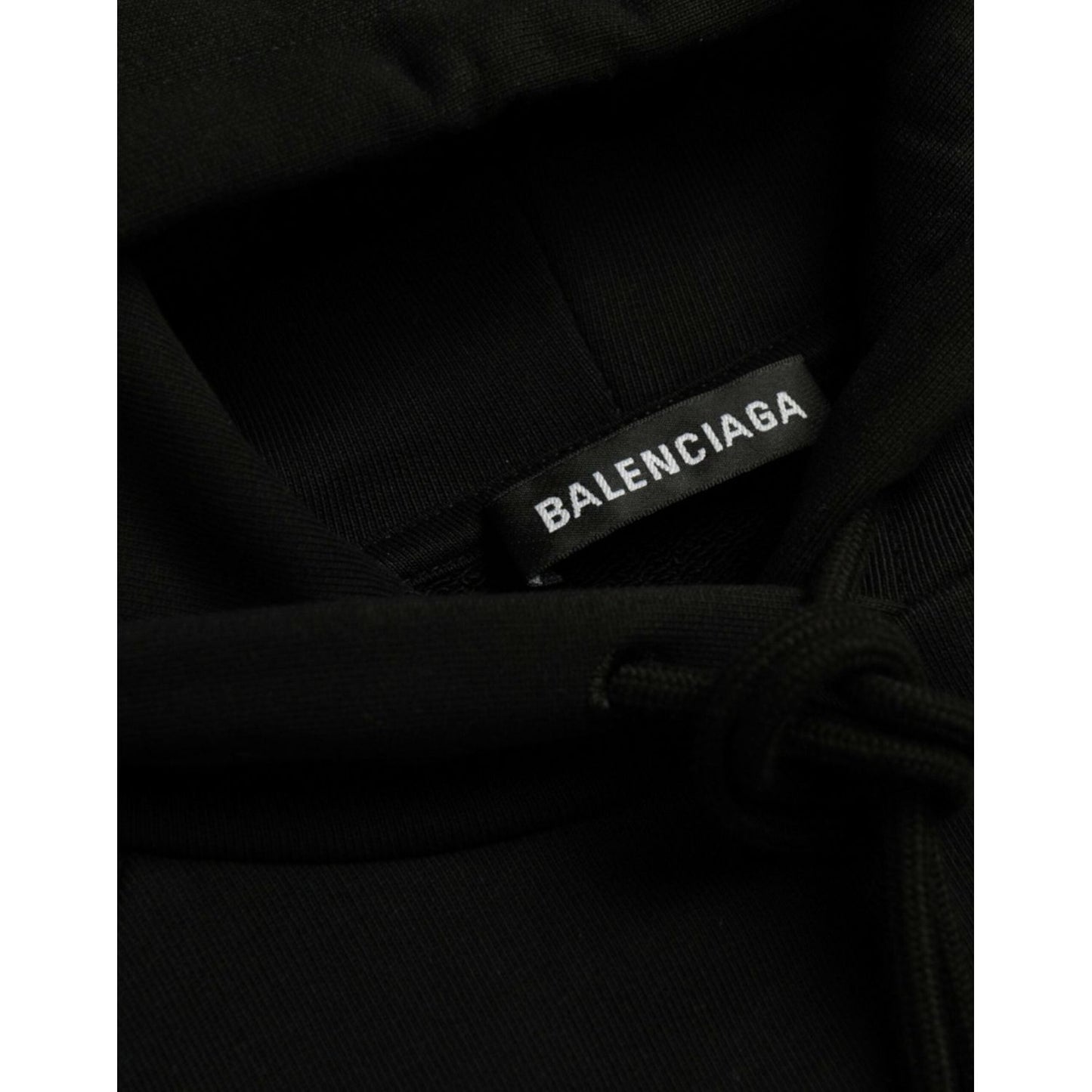 Balenciaga Black Cotton Logo Hooded Pullover Sweatshirt Sweater Balenciaga