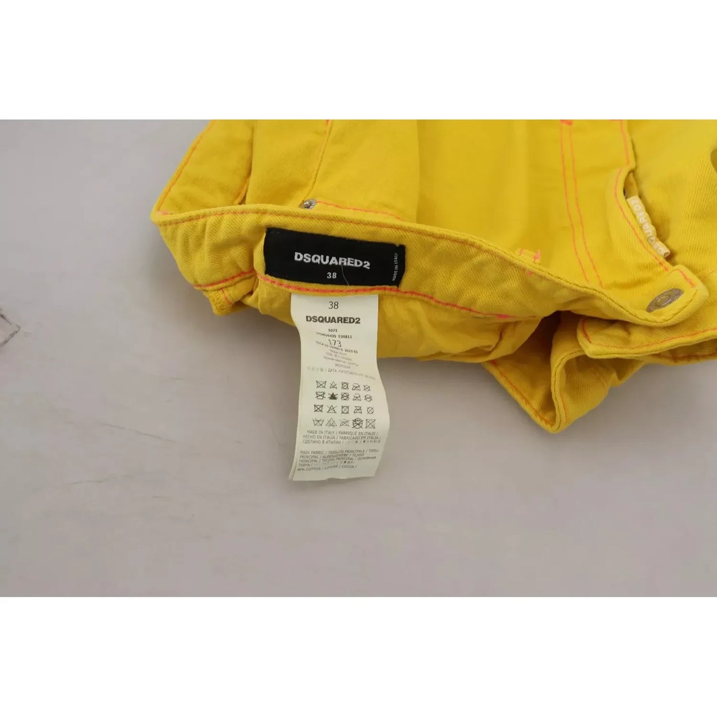 Dsquared² Yellow Cotton High Waist Baggy Women Hotpants Shorts Dsquared²