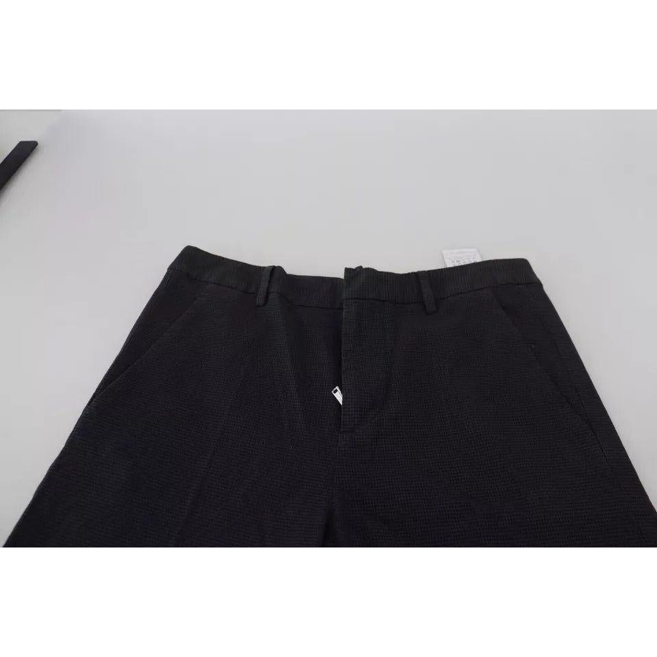 بنطلون مستقيم من Dsquared² أسود منقوش بخصر مرتفع