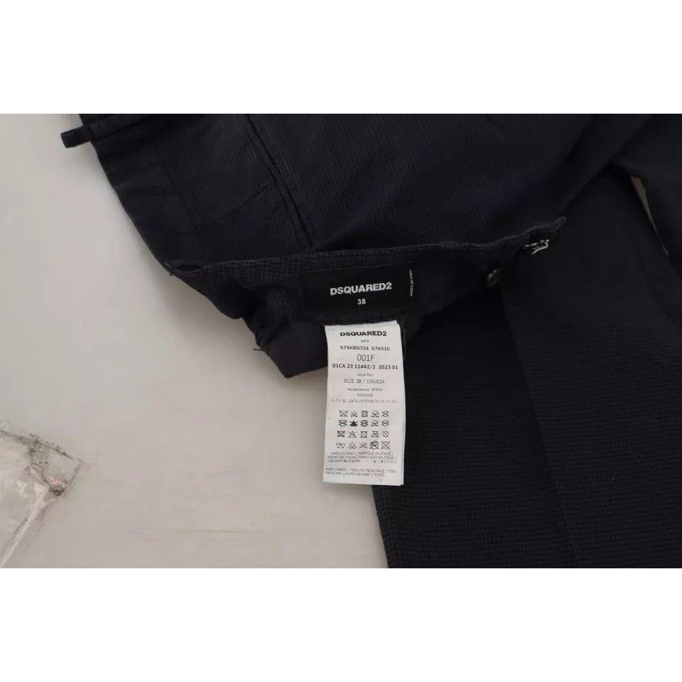 بنطلون مستقيم من Dsquared² أسود منقوش بخصر مرتفع