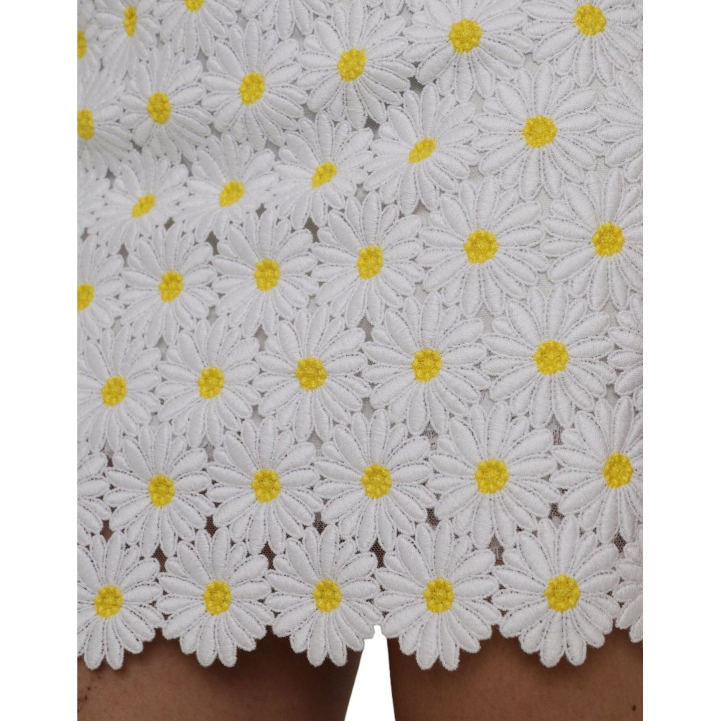 Dolce & Gabbana White Floral A-line Mini Skirt Dolce & Gabbana