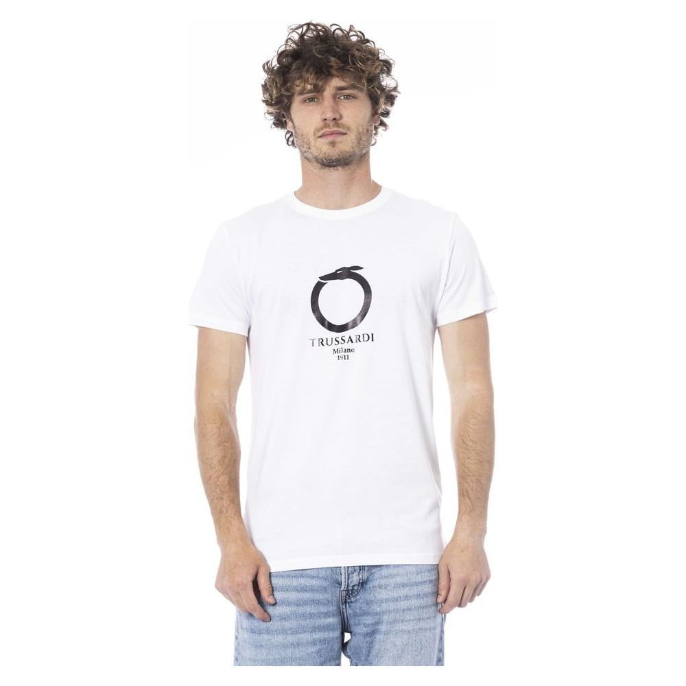 Trussardi Beachwear White Cotton T-Shirt MAN T-SHIRTS Trussardi Beachwear