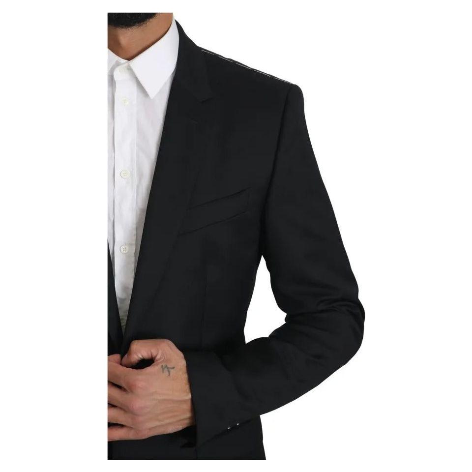 Dolce & Gabbana Black Slim Jacket Coat MARTINI Blazer Dolce & Gabbana